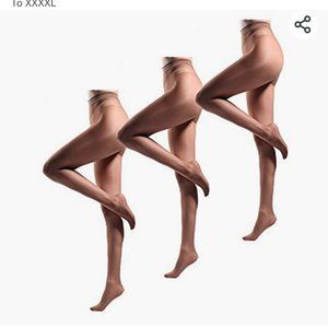 NEW - Women's Sheer Silk Pantyhose NUDE XXXXL (4X) - 4 PAIRS